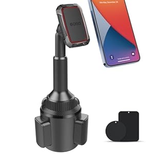 OQTIQ Magnetic Phone Cup Holder for Car – Adjustable Height & Multi-Angle – One-Hand Operation – Compatible with Samsung, Google, & More – Black, Not for MagSafe