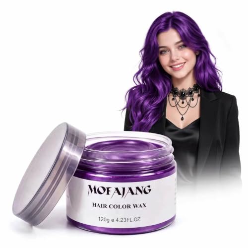 Temporary Purple Hair Color Wax, Washable Temporary Hair Dye for Kids