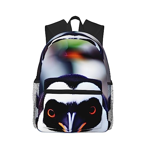 Sac à dos ordinateur 15,7 pouces EdWal noir imprimé pingouin à bretelles ergonomiques