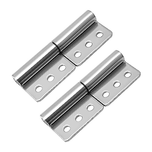 Aicosineg 2Pcs Stainless Steel Detachable Hinges 3.94 X 2.36 X 0.12 Inch (Lxwxt) Right Hand Db033-7 Slip Lift Off Hinge Joint Flag Hinges For Cabinet Home Door Hardware Silver Tone #TOP1