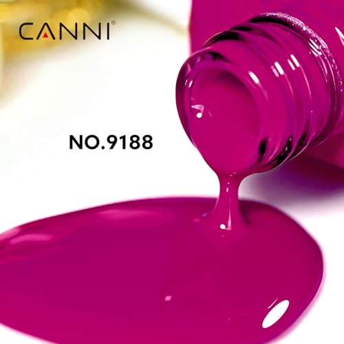 Image of CANNI Deep Purple Red Gel Nail Polish, 1Pcs Dark Berry Purple Gel Polish Color Soak Off U V Nail Manicure Salon DIY at Home