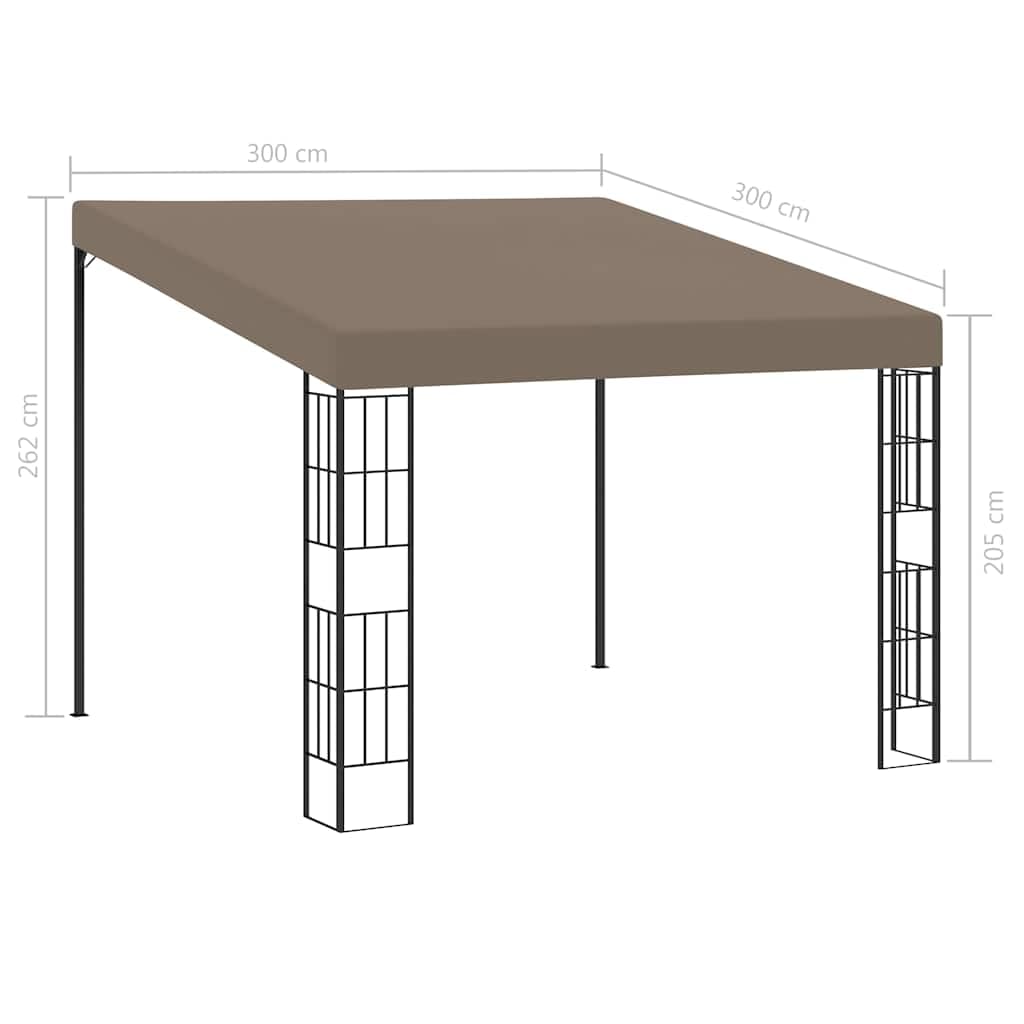 Altana ścienna szara taupe 3x3 m