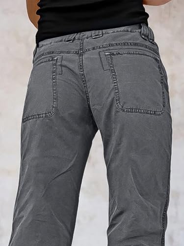 Flamingals Cargo Pants for Women Mid Rise Double Botton Y2K Casual Straight Leg Pants with Flap Pockets3