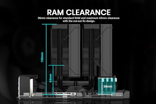 Image of ID-COOLING FROZN A620 Black Dual-Tower CPU Air Cooler 6 Heat Pipes All-Black CPU Cooler with Two 120mm FDB Fans, Compatible with Intel LGA1700 /1200 /115X; AMD AM4 /AM5