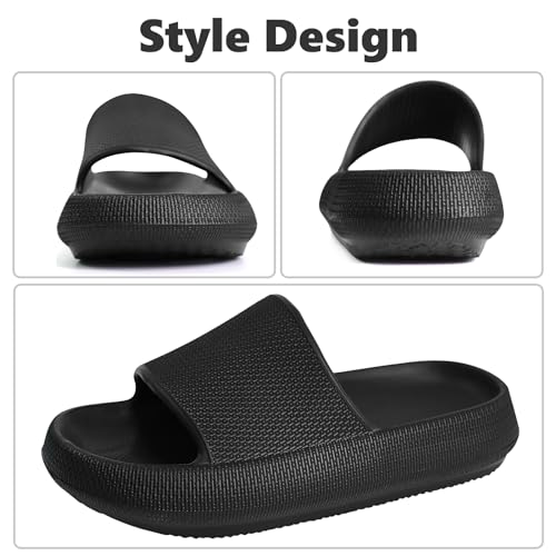 FJWYSANGU Kids Cloud Slides丨Boys Girls Bathroom Shower Sandals丨Open Toe Thick Sole Slip on Slippers丨Summer Non-slip Beach Pool Shoes2