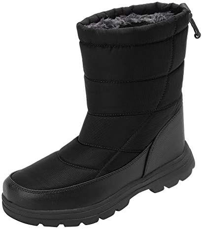 WALUCAN Men and Women's Waterproof Snow Boot Drawstring Cold Weather Boot Purple