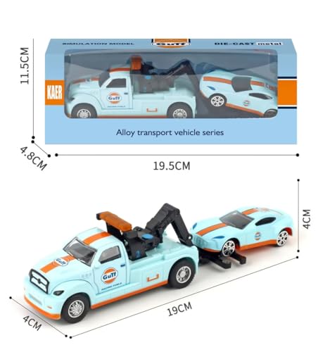 Image of 1:64 Scale Die Cast Alloy Tow Truck with Hook and Sports Coupe Car Pull Back Wrecker Vehicle Model Toy for Kids Boys Durable Metal Mini Car Towing Playset Gift
