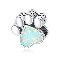 Dog Paw Opal Charms