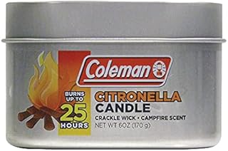 Coleman Campfire Scented Citronella Candle with Wooden Crackle Wick - 6 oz Tin