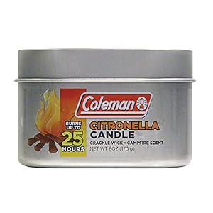 Coleman Campfire Citronella Candle with Wooden Crackle Wick – 6 oz