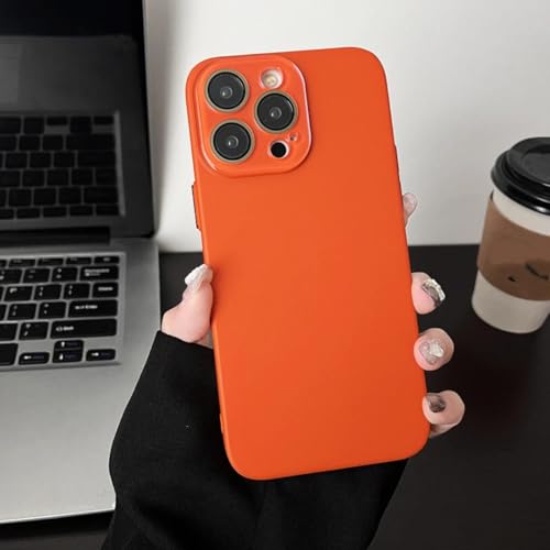 Coque rigide iPhone 15 Pro Max orange pour éviter les rayures d'appareil photo