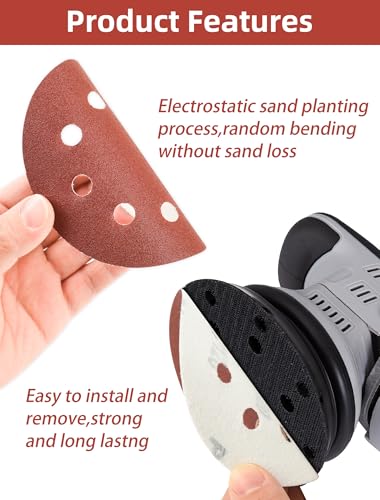115mm Sanding Discs 40/80/120/240 Grit Sandpaper - Image 3