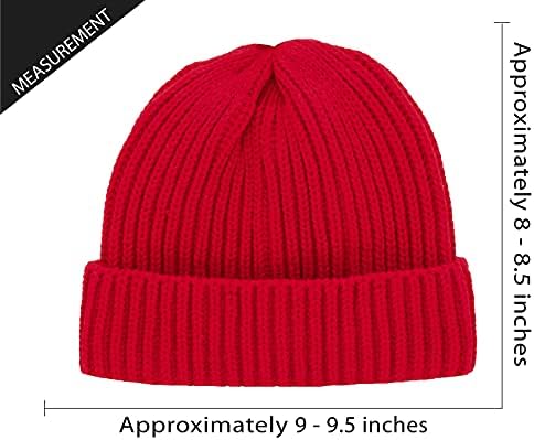Miniatura 6 de KBETHOS Gorro de punto acanalado con puños, gorro grueso de invierno para esquí, calavera, cálido, unisex para hombre y mujer