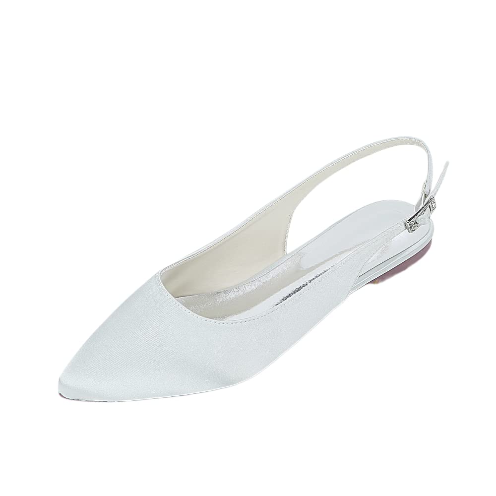 Chaussures plates argentées d'une finition impeccable avec bride arrière raffinée