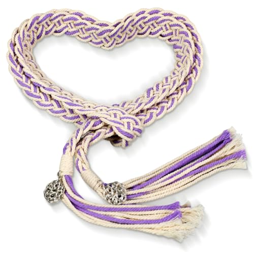 Handfasting Cord for Wedding Wedding Lasso for Ceremony. Rustic Lasso Lazos Cord Rope for Traditional Catholic Ceremony(Weaving Purple Simple)