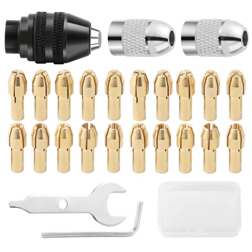 Lot de 26 adaptateurs de mandrin Dremel avec boîte, mandrin Dremel 4486, pinces de serrage 4485, kit d'accessoires pour outils multifonctions pour ponceuse...