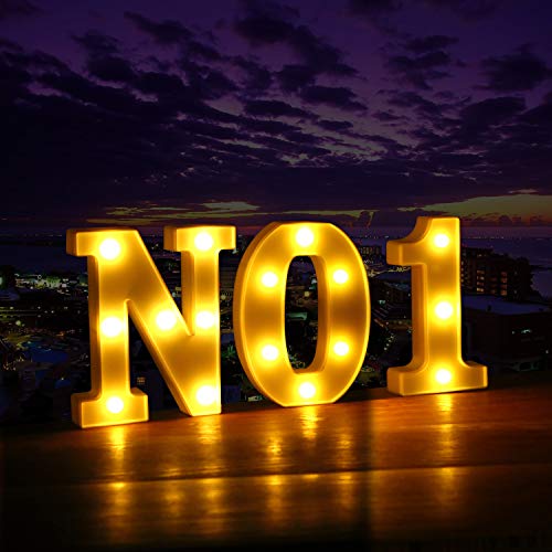 Image of LED Marquee Letter Lights, 26 Alphabet Light Up Letters Sign Perfect for Night Light Wedding Birthday Party Home Bar Decoration Christmas Lamp(White,D)