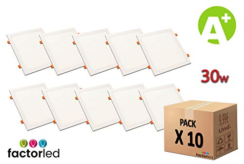 Preisvergleich Produktbild FactorLED LED-Deckenleuchte, quadratisch, 30 W, Einbauleuchte, Aluminium, IP40-Innenbereich, quadratisch, 120 x 2700 lm, Weiß Warmweiß