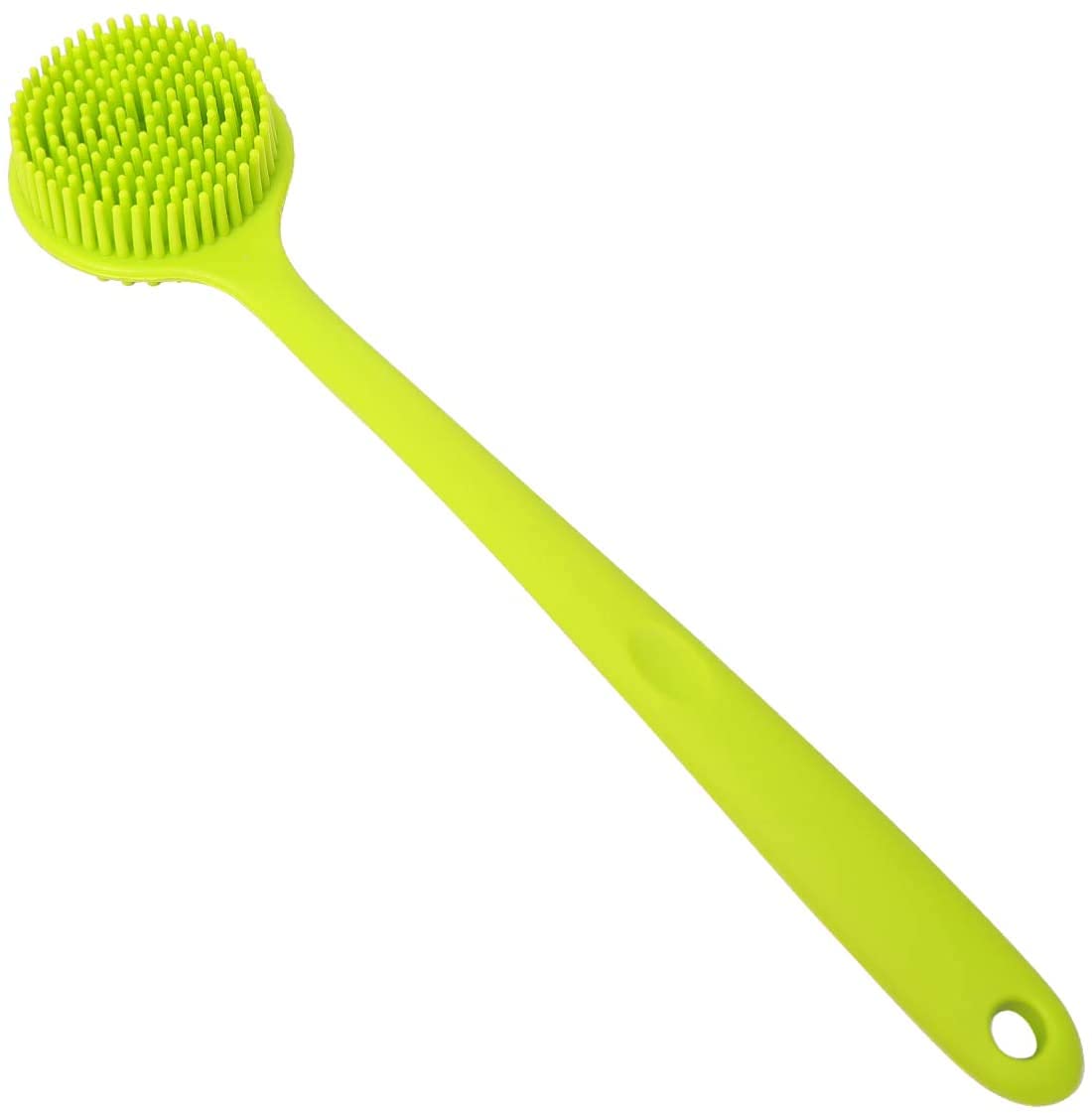 Cepillo de baño con Mango Largo Limpiador de Espalda Cepillo Corporal Exfoliante de Doble Cara (Verde)