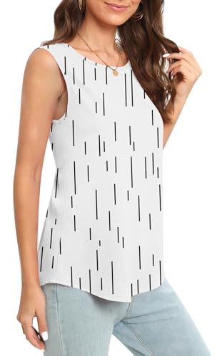 Image of Women's Sleeveless Chiffon Tank Top Business Casual Blouse Tunic Top
