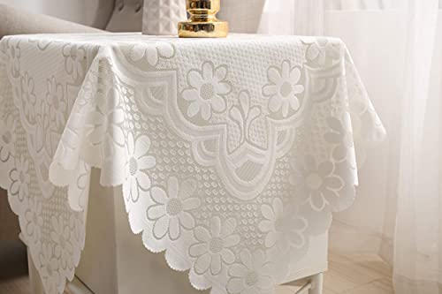 Homecool Square Small Table Cloth - Ivory Crochet Tablecloth For Round Coffee Table 35 X 35 Inch - Sunflower #TOP4