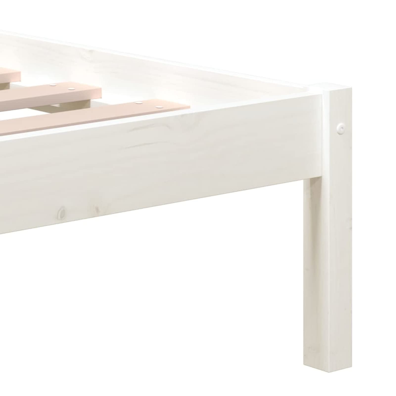 Homgoday Somier,Estructura de Cama de Madera Maciza de Pino Blanco 160x200 cm Estructura Cama 75/90/120/135/140/160/180/200x200cm Cama Individual Cama Matrimonio Anti-Ruido y fácil de Montar