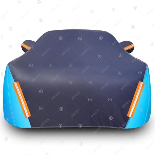 Car Cover Waterproof All Weather for Automobiles, 6 Layers Outdoor Full Exterior Cover Rain Sun UV Snowproof Protection with Zipper Cotton, Mirror Pocket for Sedan (190-195 inch)