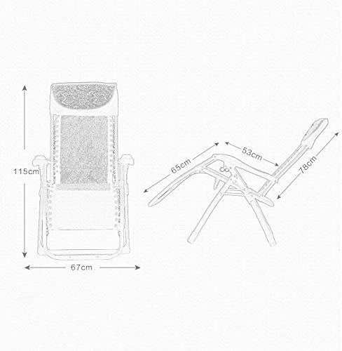 Chaise longue camping zero gravity inclinable avec coussin et support
