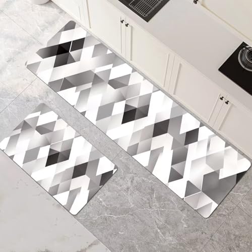 Alfombras de cocina para pasillo y lavandería, tapetes absorbentes lavables en formato doble 2