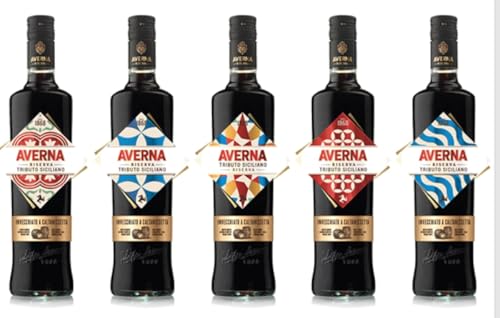 Averna Riserva Tributo Siciliano - Bottiglia Limited Edition, Amaro Italiano dal Sapore Agrumato Invecchiato almeno 18 Mesi, 34% Vol, Etichetta Casuale, Bottiglia in Vetro da 70 cl