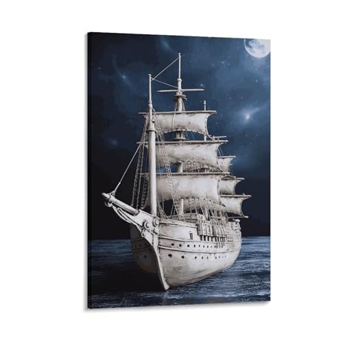 Peinture sur toile navire pour habiller un mur de bureau vide