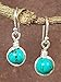 Sterling Silver Turquoise Drop Earrings, Handmade Natural Gemstone Dangle Jewelry, December Birthstone