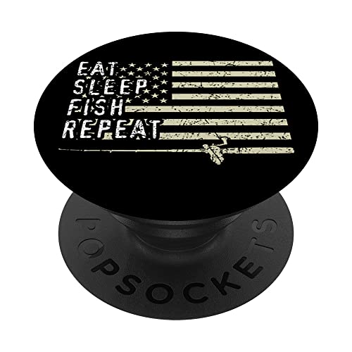 Eat Sleep Fish Repeat Bass Fishing Father's Day Fisherman PopSockets PopGrip Intercambiabile