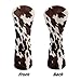 ELEQIN Brown Cow Print Golf Club Head Covers for Hybrid Fairway 3 Wood 5 Wood Driver Leather Headcovers Women Golfers Outdoors Sports Golf Accessories Easy to Hold