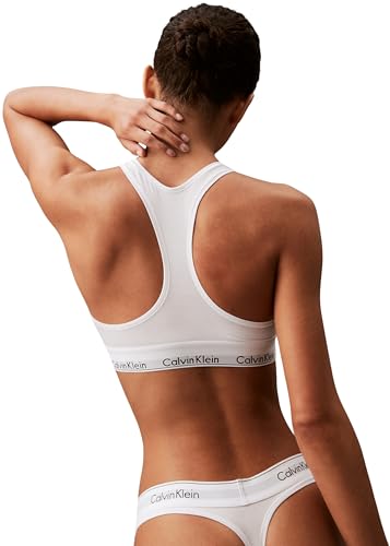 Calvin Klein Femme String Tanga, Blanc (White), XS