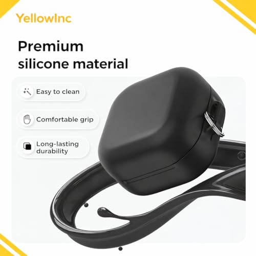 Image of Liquid Silicone Case Cover for Samsung Galaxy Buds 4 and 4 Pro with Heavy Duty Carabiner (Navy Blue, Silicone)