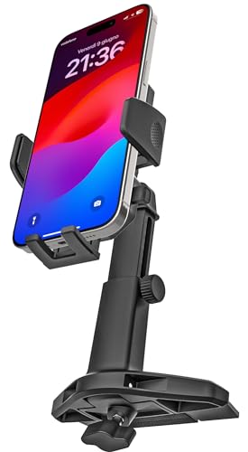 Charchendo スマホホルダー 車 【高さ調節】cdスロット 車載 スマホスタンド 伸縮アーム 車 CDプレーヤー スマートフォンホルダー 360度回転 片手操作 車用品 携帯スタンド 自由調節 車用スマホホルダー 手帳型ケース対応 すまほほるだー