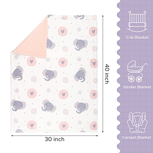 Funupup Baby Blankets For Girls And Boys Unisex Soft Plush Newborn Baby Receiving Blanket Double Layer Toddler Nursery Bed Blankets With Dotted Backing (30 X 40 Inch, Elephant's Love) #TOP5