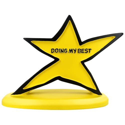 Legobayo Funny Star Trophy - Doing My Best Desk Ornament | Inspirational & Motivational Gift for Students, Employees, Kids, Friends | Cute Desktop Decor for Office, Home, School, Team Events