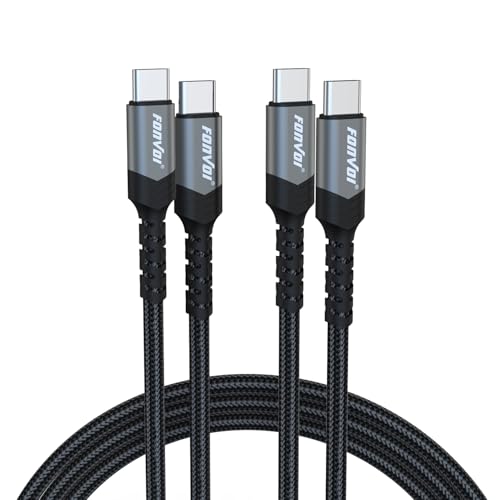 USB C Cable, [2-Pack 8FT] USB C to USB C Cable for iPhone 15 Pro Max Plus, 60W (3.1A) C to C Cable Fast Charging for Samsung S24/23, iPad, MacBook Air/Pro USBC Charger