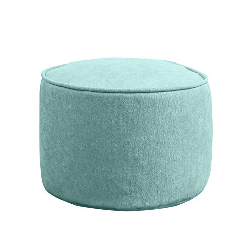 ZAIPP Cómodo Puffs Taburete,Color Sólido Redonda De Salón Baúl Bolso De La Haba Silla del Piso Puffs Decoración Otomana con Cubierta Extraíble-Verde Menta 40x30cm(16x12inch)
