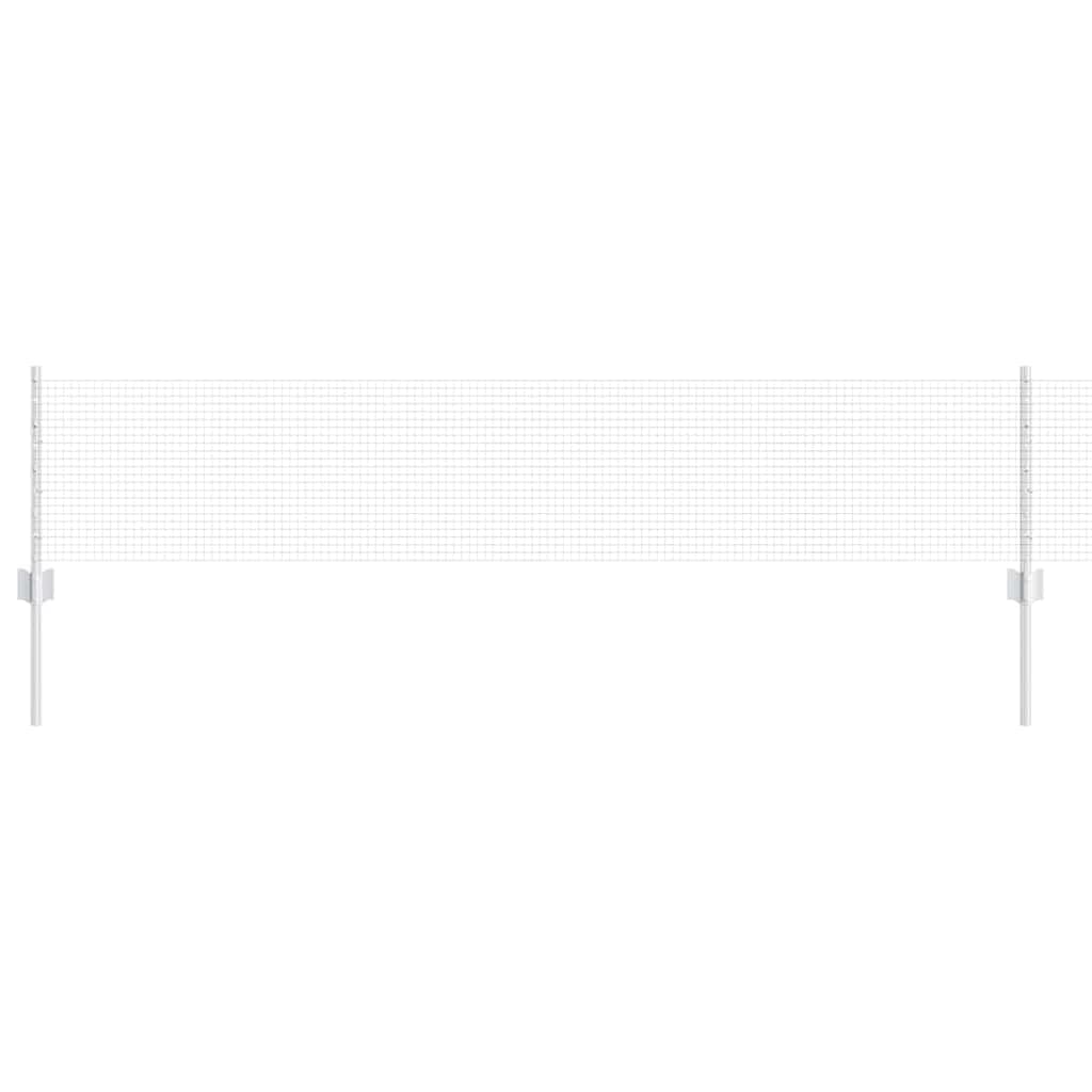 Outdoor Steel Garden Fence Roll with Posts 0.4 x 100 m Silver Easy Assembly Privacy Screen Boundary for Terrace Patio Yard Landscape