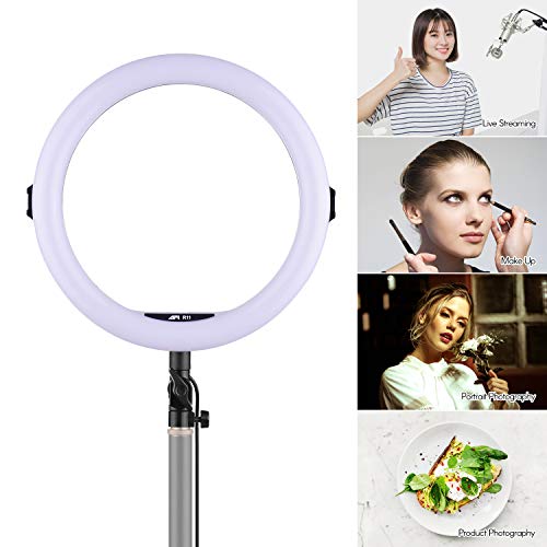Sunbaca R11 11 polegadas LED Ring Light com suporte para telefone 3 modos de temperatura de cor USB