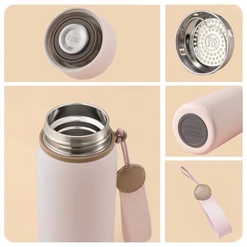IGNISCREEK 500ml Insulated Water Bottle & Coffee Flask with Tea Infuser, 316L Stainless Steel, 12H Hot 24H Cold Leakproof, LFGB Certified for Office & Commute - Image 9