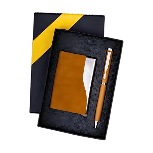 Image of 2 in 1 Pen and Card Holder Set for Men | Gift for Husband, Birthday Gifts, Corporate Gift Set for Employee (Tan)
