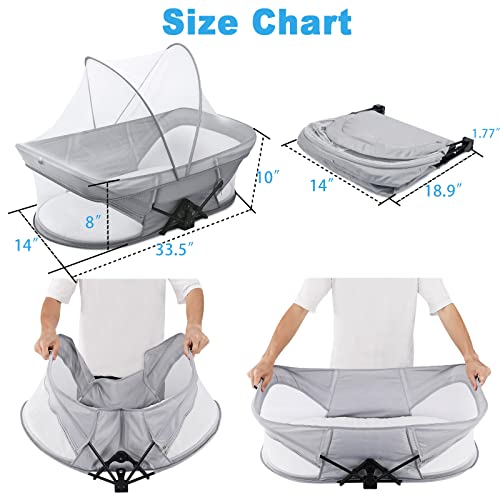 Portable Baby Crib Foldable Baby Bed - Mini Crib Travel Bassinet With Matterss For Newborn,Infant Travel Bed With Breathable Mesh,Baby Portable Bed For Bed,Sleeper For Outddor Camping,Beach,Pinic #TOP3