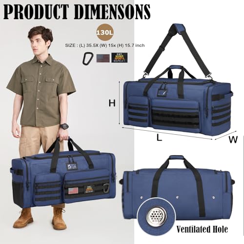 Image of 130L Extra Large Duffle Bag for Men, Heavy Duty Large Duffle Bag for Travel