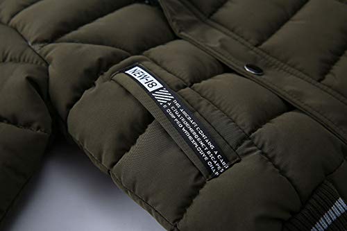 WSLCN Casaco de inverno com capuz infantil inverno quente jaqueta longa casaco parca casaco, Verde,