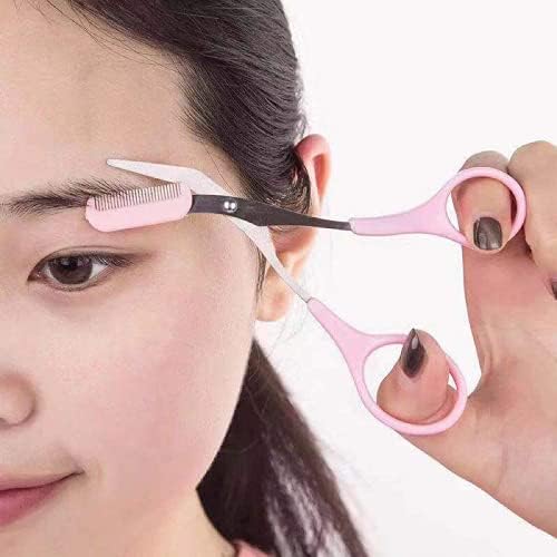 1 pcs Eyebrow Scissors with Comb Eyebrow Trimmer Scissors Eyebrow Shaping Cut Scissors Stainless Steel Eyebrow Trimmer Scissors Hair Removal Beauty Accessories for Men and Women