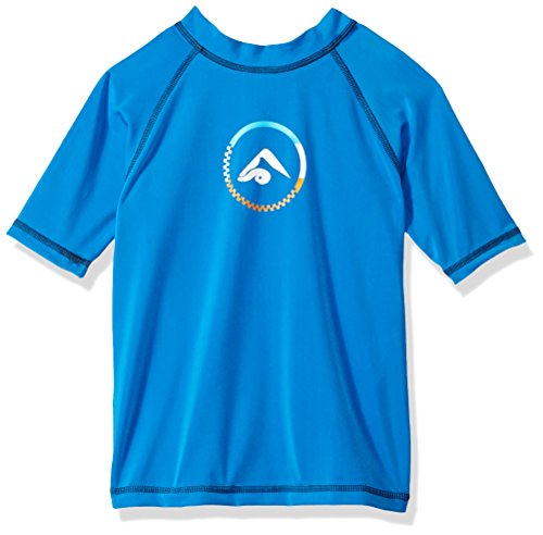 Kanu Surf Boys' Big UPF 50+ Sun Protective Rashguard Swim Shirt, Haywire Royal